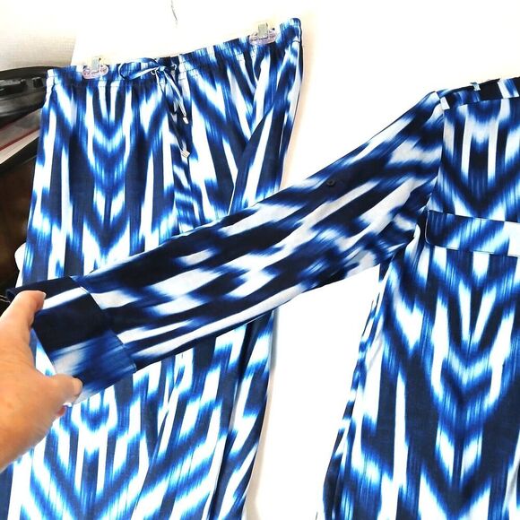 Calvin Klein Size Small Top & Pants Set , Womens Abstacts Blue Light Weight Suit - Picture 5 of 7